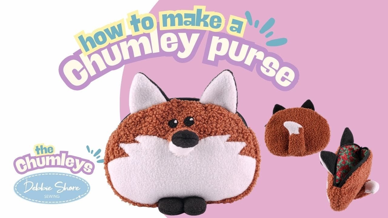 How to Sew the Chumleys Fox Purse - Plush Zipped Character Bag Tutorial by Debbie Shore