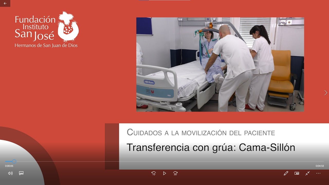 Transferencia con grúa de cama a sillón