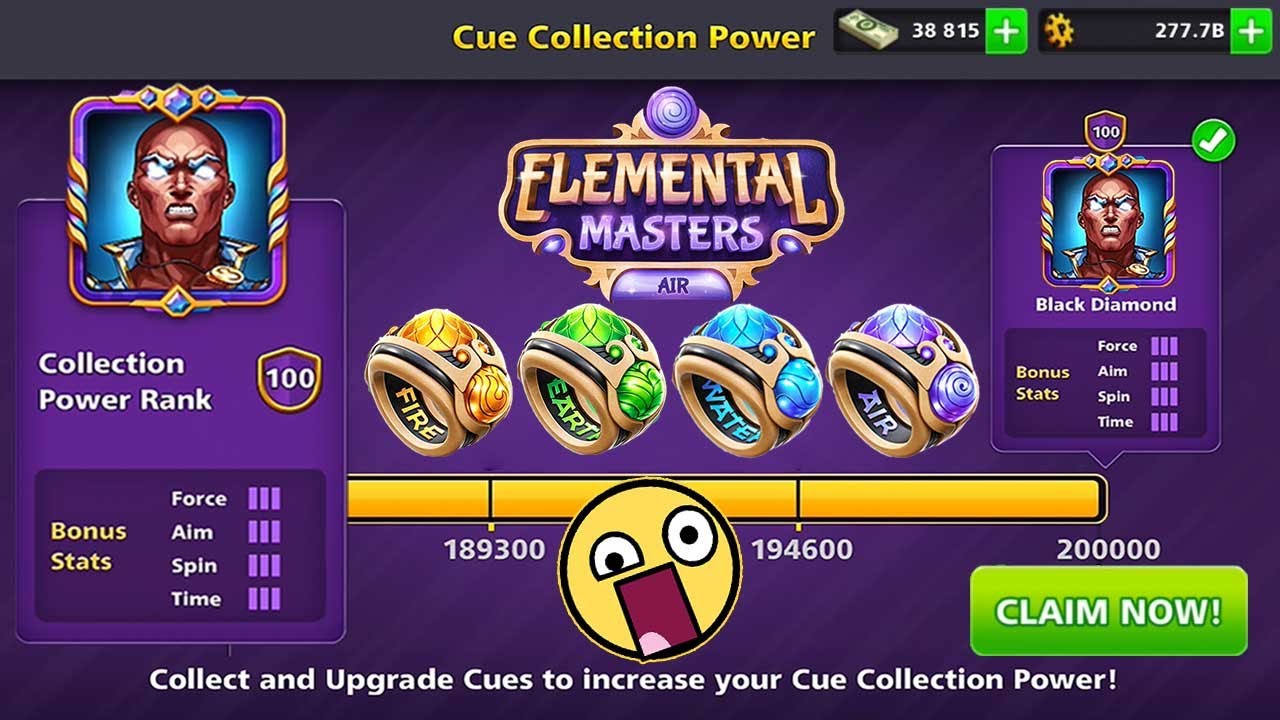 Elemental Master 🙀 Animated Avatar 🔥 Air Table With double Pool Points 8 ball pool