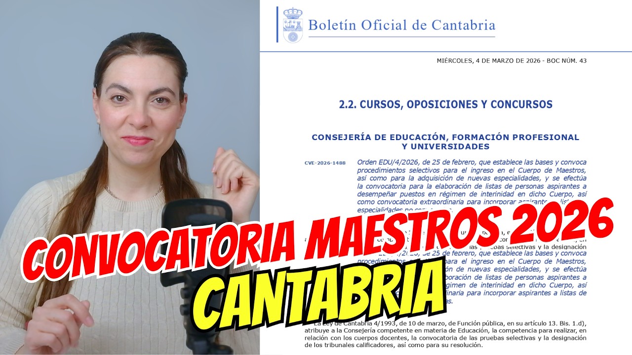 CONVOCATORIA MAESTROS 2026: Cantabria