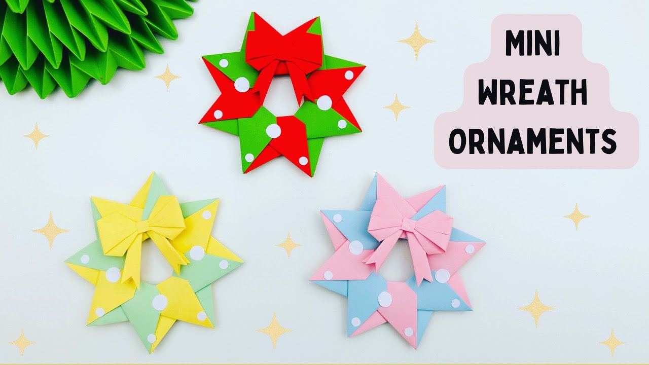 DIY MINI PAPER WREATH / Paper Craft / Easy Origami Wreath DIY /Paper Wreath for Christmas decoration