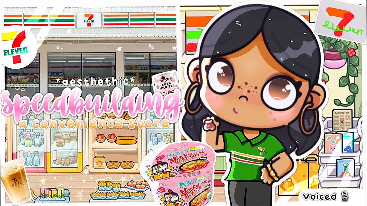 Speedbuilding a *7/11 CONVINIENCE STORE*?!?🛒🥯🍡|| voiced! 🎙️ || AVATAR WORLD BUILD 🌎 