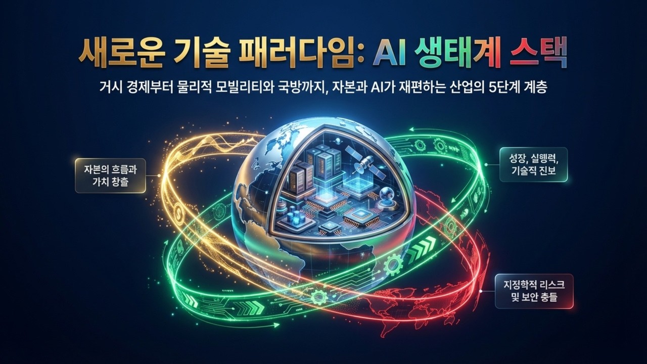 새로운 기술 패러다임으로서의 AI 생태계 5단계 스택 개요 | 자본과 기술로 재편된 AI 산업 설계도  미·중 패권 전쟁의 핵심,
