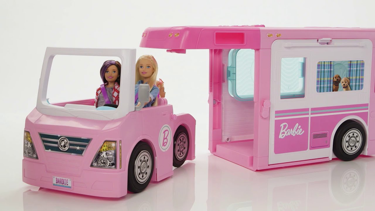 Barbie 3-in-1 Super Abenteuer-Camper mit Zubeh&ouml;r - Smyths Toys Superstores DE