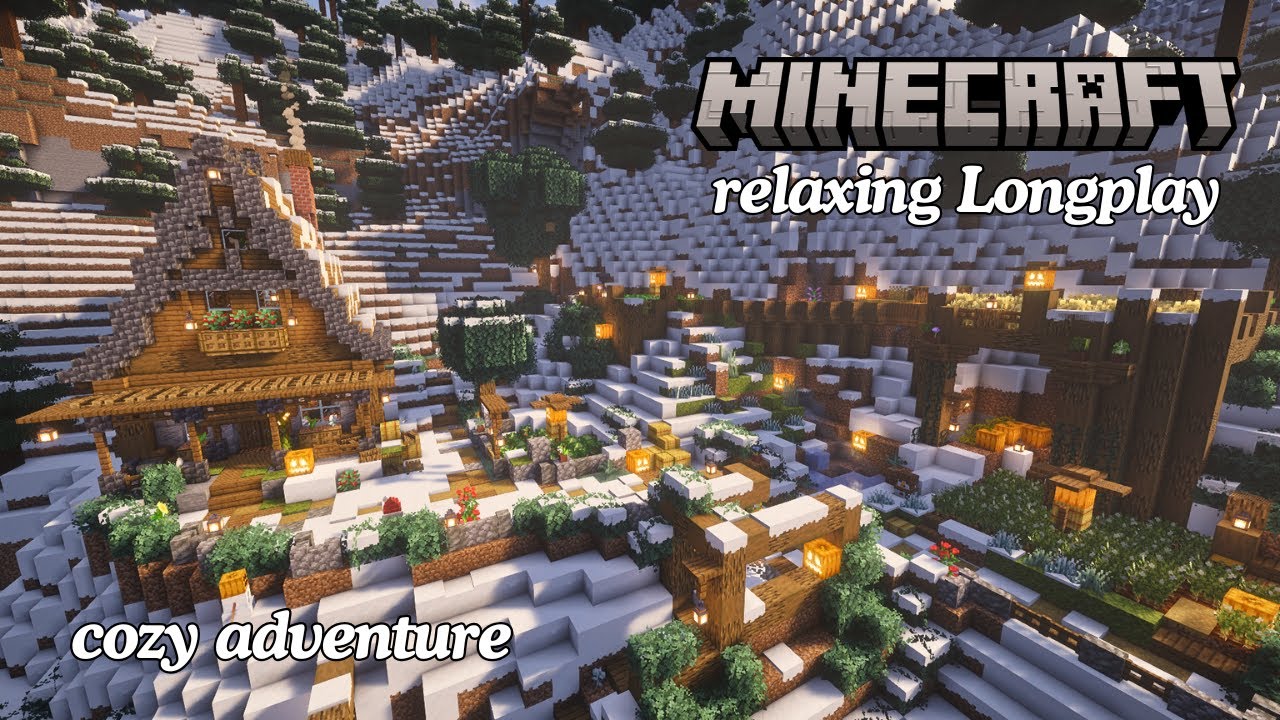 ❄️Minecraft Winter Longplay - Relaxing Snowy Adventure, cozy decoration (No Commentary) ❄️