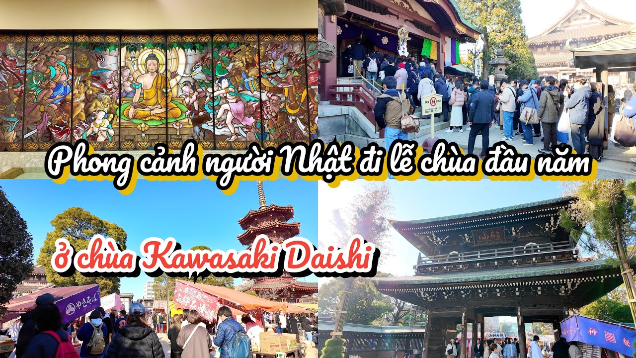 Phong cảnh người Nhật đi lễ chùa đầu năm ở chùa Kawasaki Daishi trong tp Kawasaki tỉnh Kanagawa