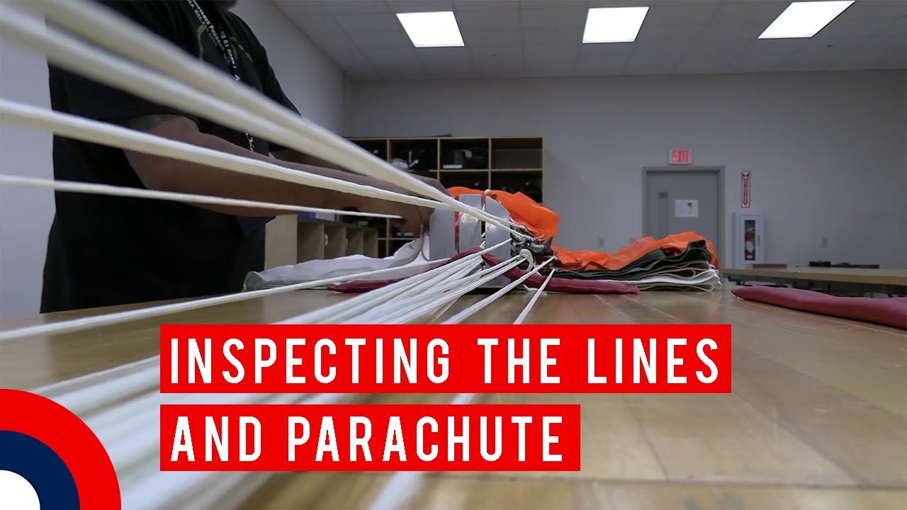 Inspecting the lines and Parachute