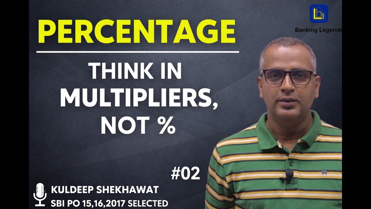 ✅ Percentage for Bank Exams | Think in Multipliers, Not Formulas (Class 2)
