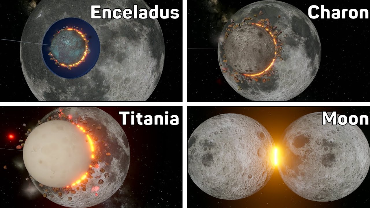 Different Satellites Collide With the Moon | Collision Animation - Universe Sandbox