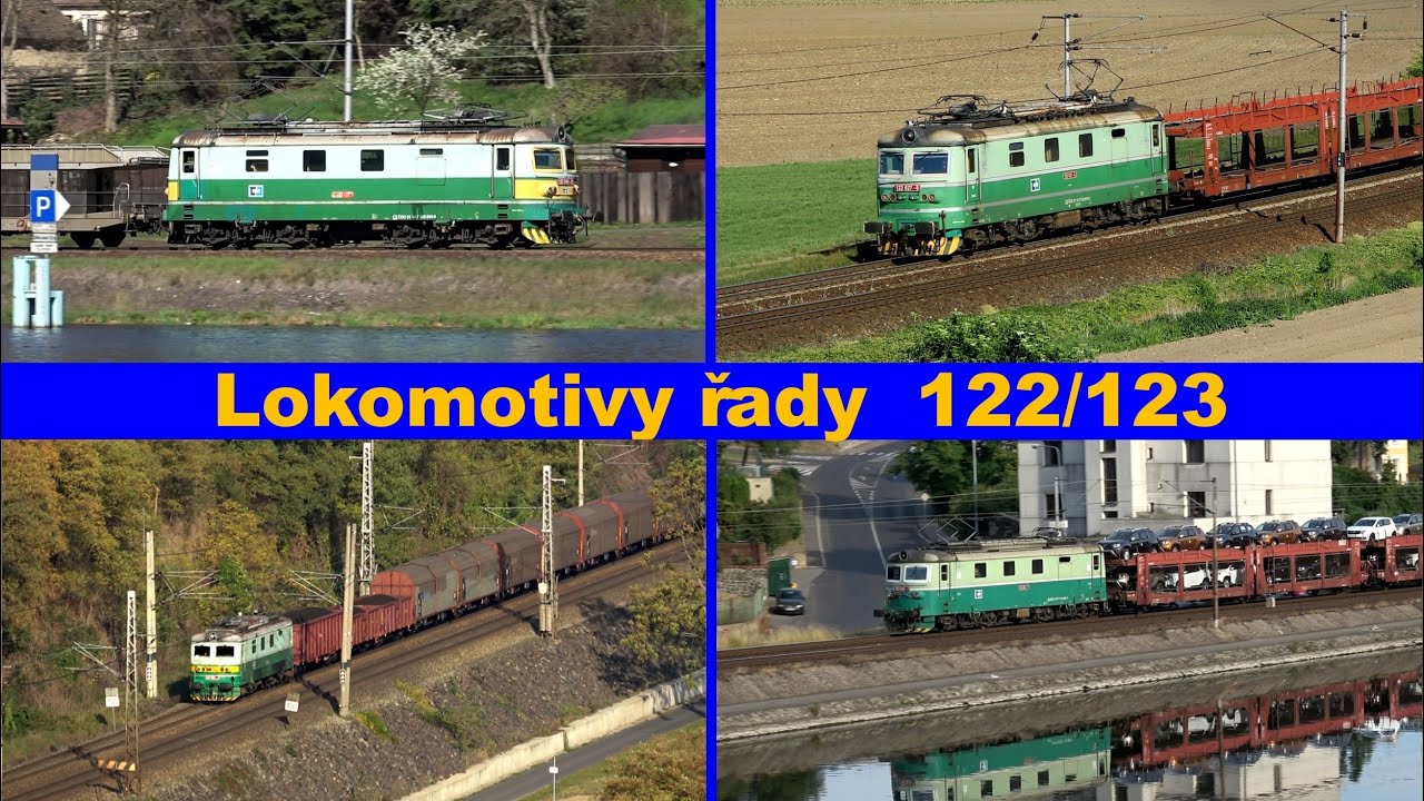 Zelené Uhelky 122/123 s nákladními vlaky v okolí Ústí nad Labem, Litochovic a Liběchova 2018-2019.