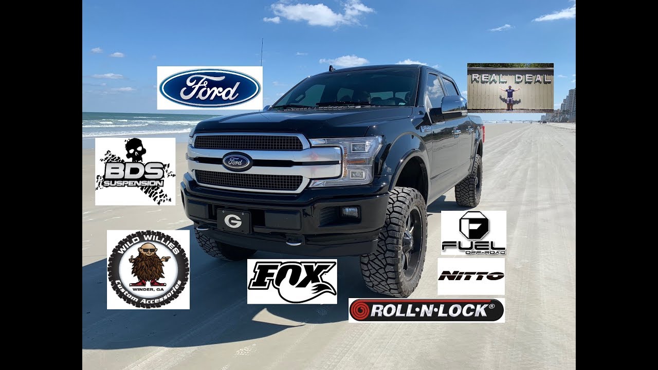 2018 Ford F150 Platinum 4 inch BDS lift kit Nitto Ridge Grappler Tires truck Fuel wheels Fox Shocks