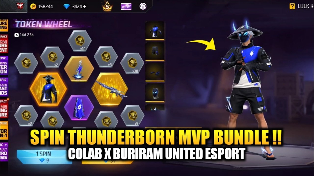 SPIN THUNDERBORN MVP BUNDLE FF X BURIRAM UNITED ESPORT EVENT FREE FIRE TERBARU