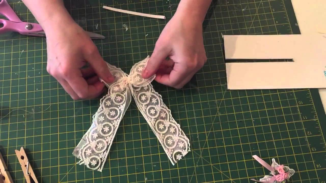 Shabby chic washable lace bow tutorial