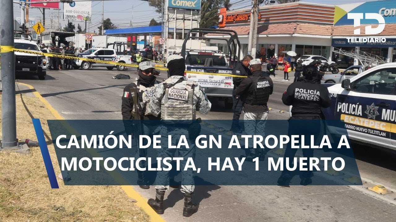 Camión de la GN invade carril del Mexibús y atropella motociclistas en Ecatepec; hay 1 muerto