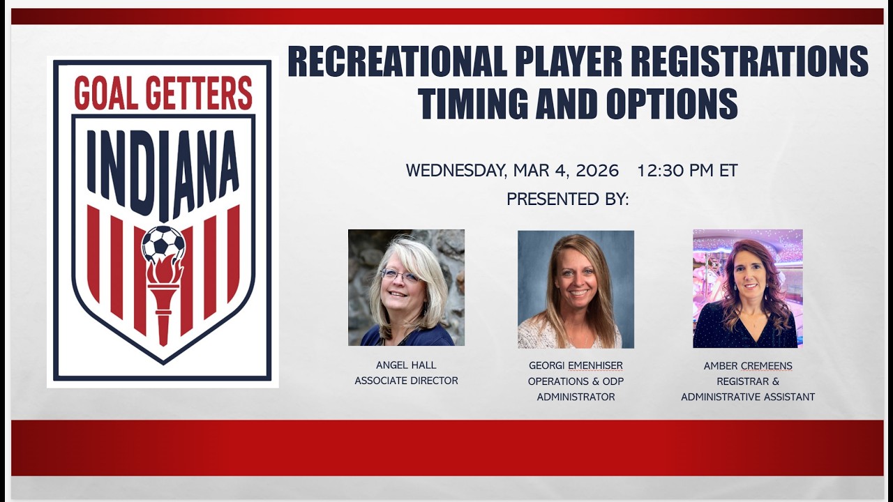 GOAL GETTERS Recreational Registration - Timing and Options