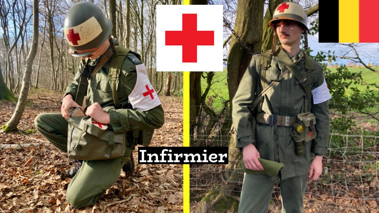 Présentation d'uniforme militaire belge d'infirmier (1971-1995)
