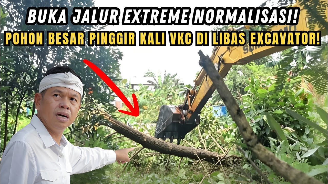NGERI❗BUKA JALUR EXTREME NORMALISASI❗POHON-POHON BESAR PINGGIR KALI VKC TUMBANG DI LIBAS EXCAVATOR❗