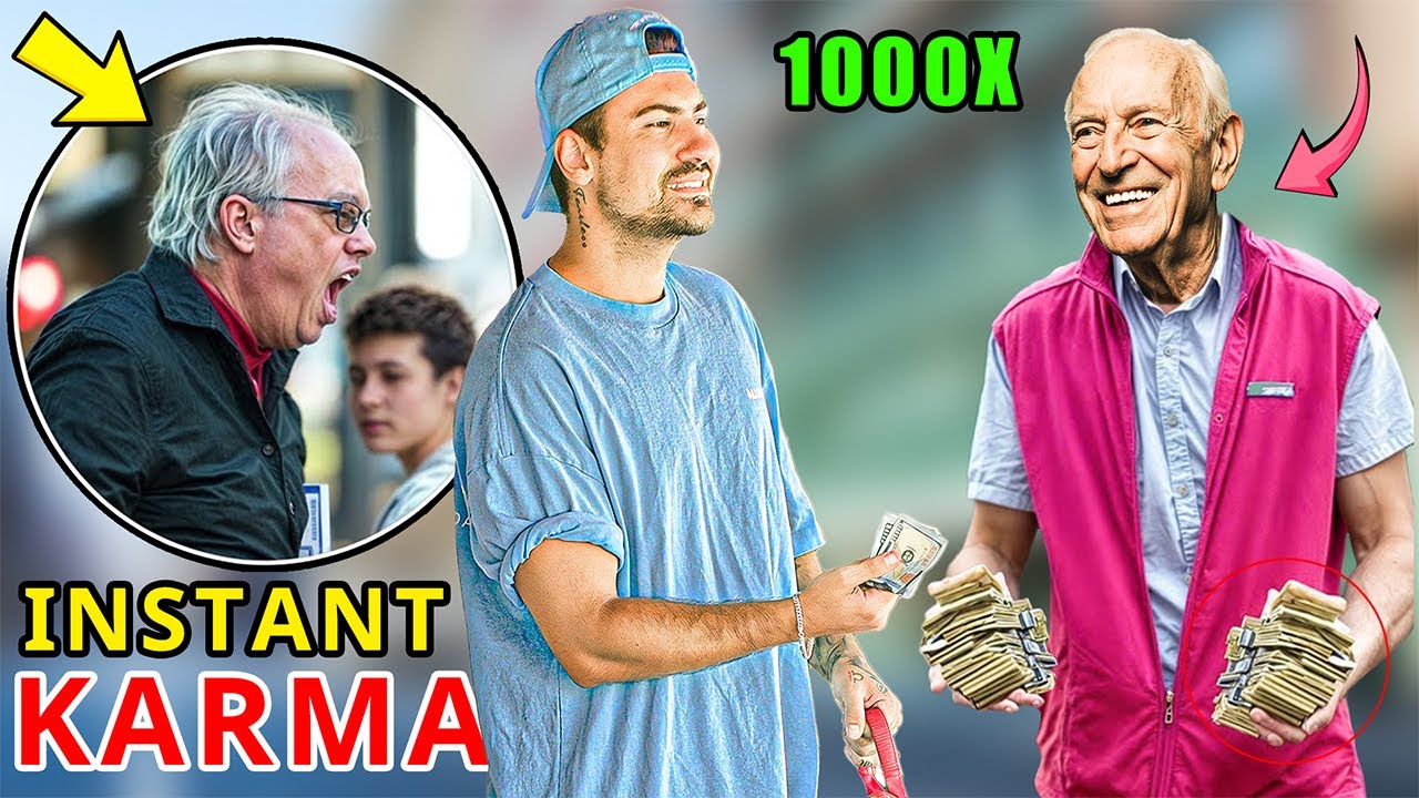 Giving Unhuman Strangers Instant KARMA! (SATISFING PRANK)