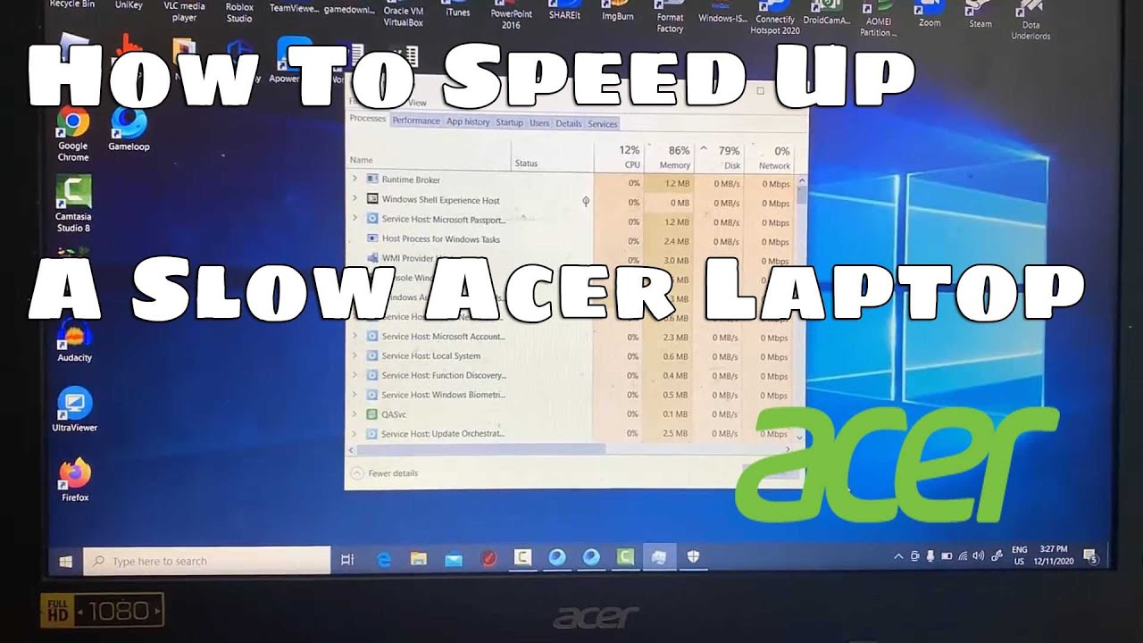 Как ускорить работу ноутбука Acer в Windows 10