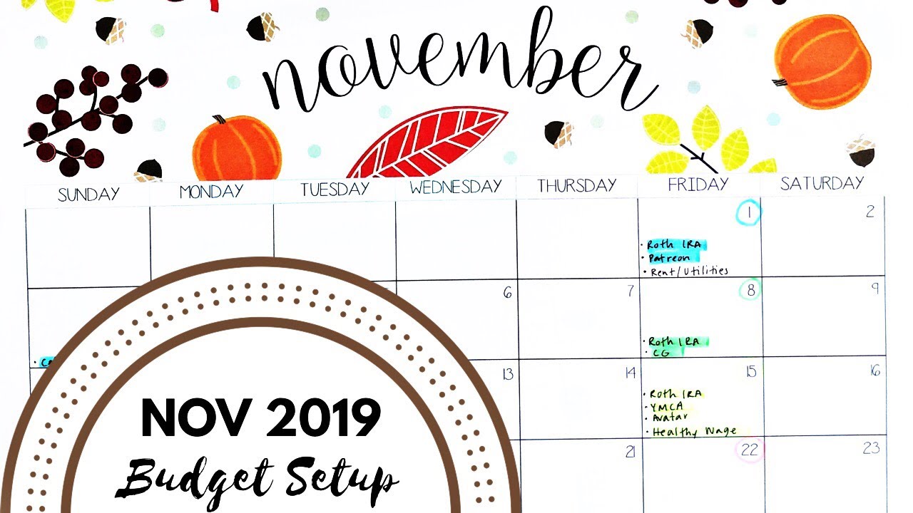 November 2019 Budget Setup