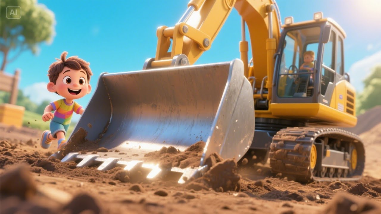 Bulldozer at the Building Site | Big Machine Song for Kids | Construction Adventure Rhyme