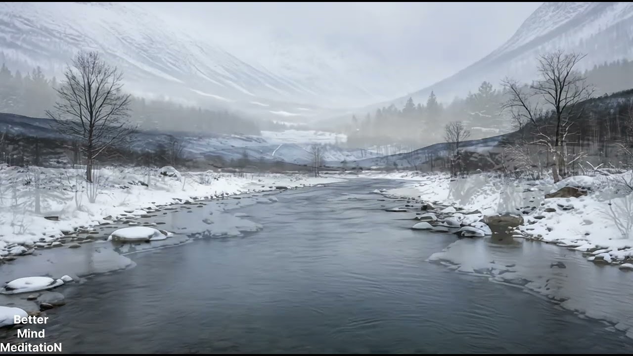River in the Snow | Relaxing Nature Sounds