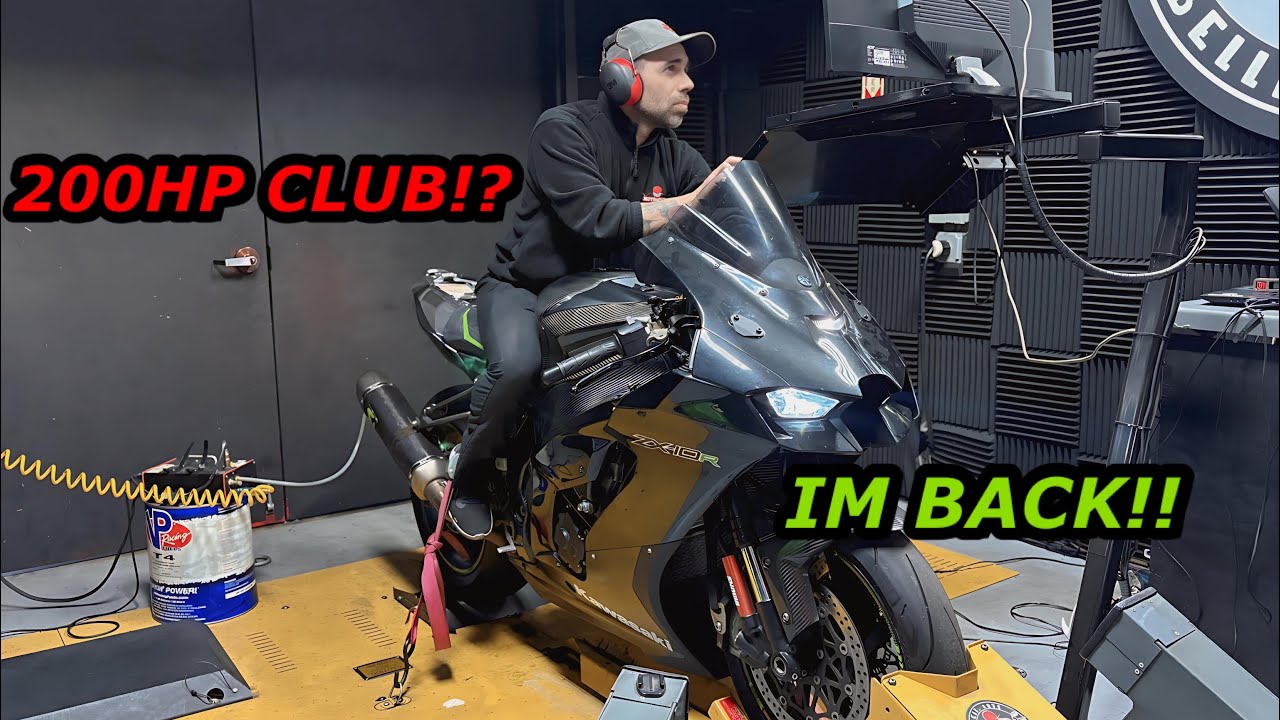 Мой Kawasaki ZX10R 2021 года выпуска проходит испытания на динамометрическом стенде после реставр...