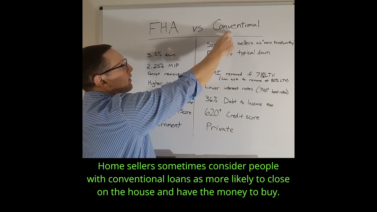 FHA vs Conventional Loan Differences #money #finance #homebuyers #mortgage #shorts #realestate