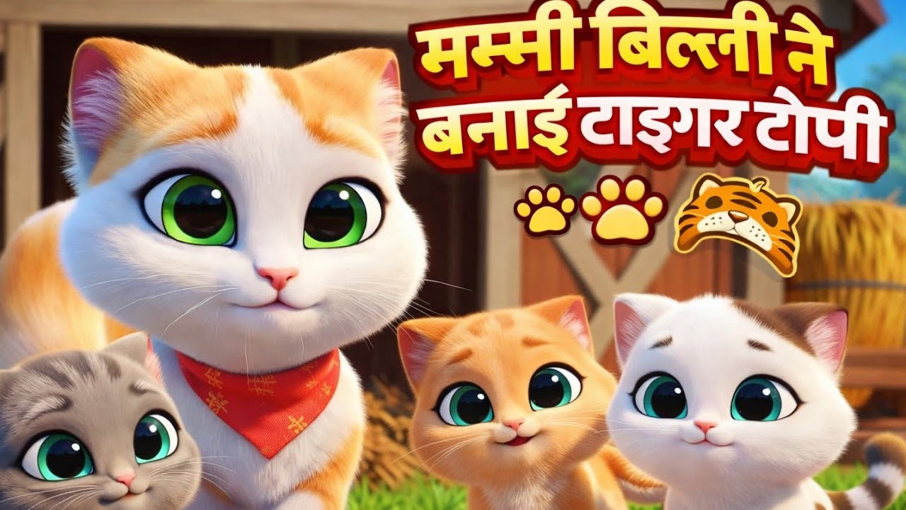 टाइगर बन गया छोटा बिल्ली बच्चा? 😱🐯 | मम्मी बिल्ली की मजेदार Farm Story | Kids Cartoon Hindi