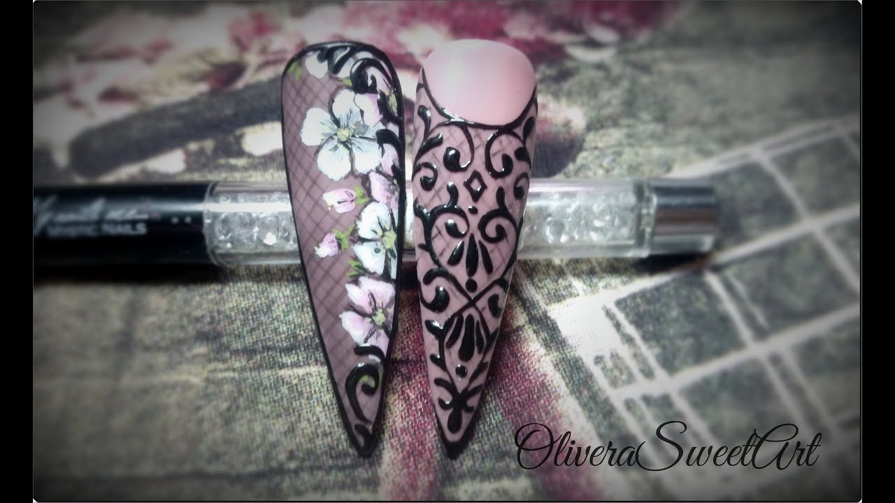 Nail art tutorial - Lace floral design