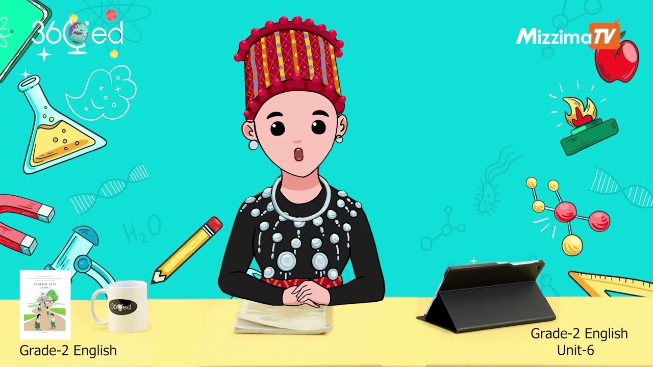 Grade 2- English Unit-6 သင်ခန်းစာ | ဓါတ်သင်ပုန်းနဲ့ စာသင်မယ်