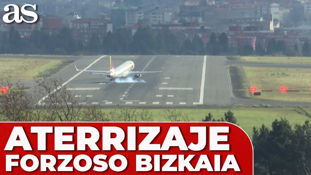 ATERRIZAJE ACCIDENTADO en el AEROPUERTO de LOIU en BIZKAIA