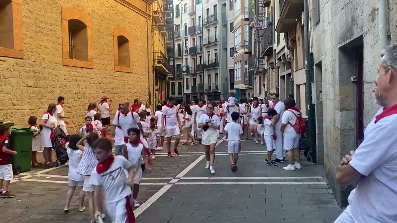 Children’s running of the bulls in Pamplona San Fermin  2022. part 2