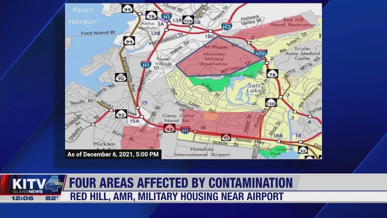 These are the four areas effected by water contamination on the Navy system