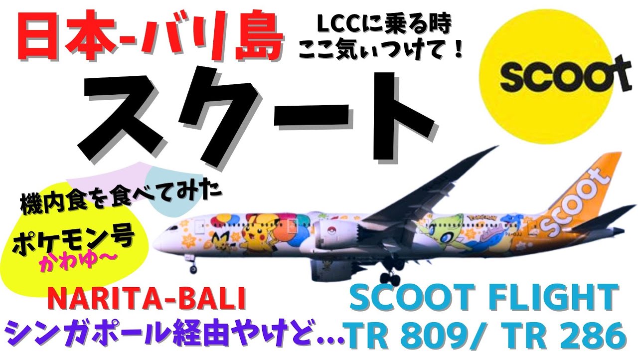シンガポール経由LCCのスクートで行くバリ島フライトレビューNaik SCOOT via Singapore JAPAN -BALI【292】