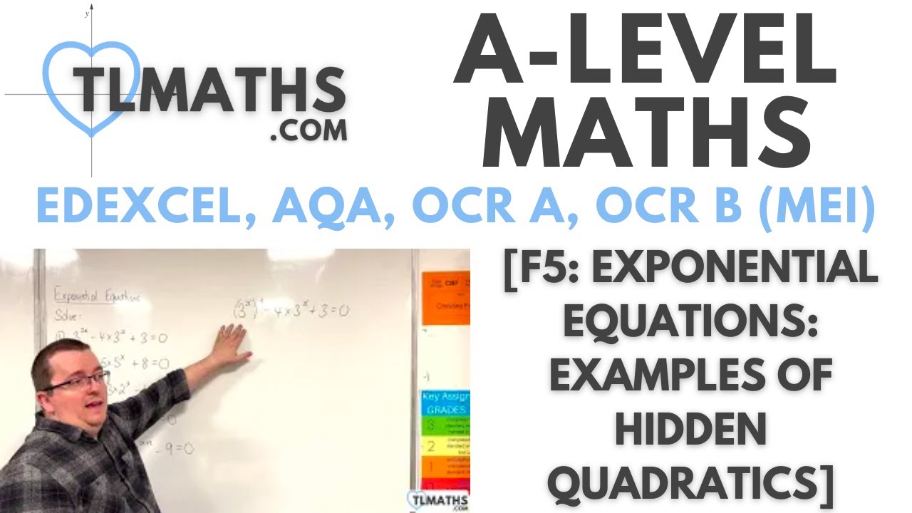A-Level Maths: F5-20 [Exponential Equations: Examples of Hidden Quadratics]