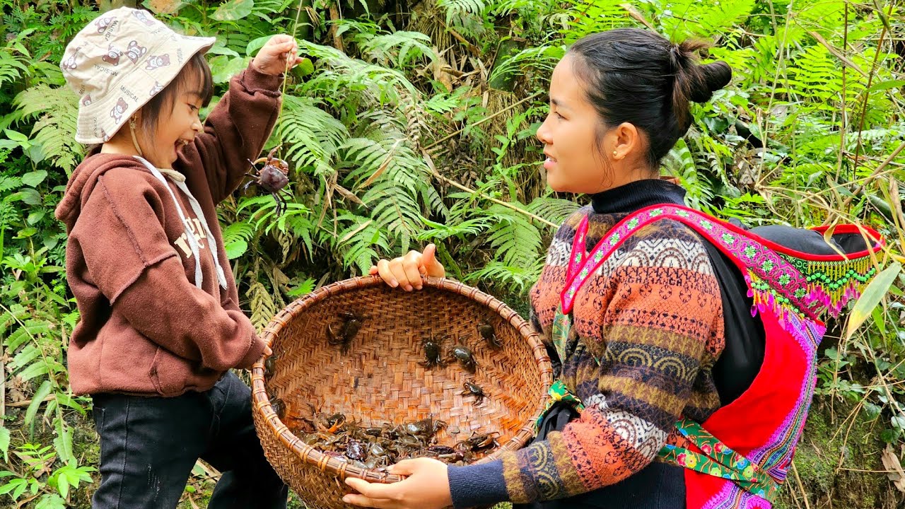 Mẹ Đơn Thân 28 Tuổi - Bắt Cua Đi Chợ Bán , Trồng Rau Và Chăm Sóc Con Nhỏ