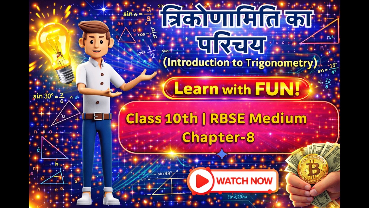 Trigonometry Class 10 RBSE 😍 Chapter 8 Easy Explanation (Hindi Medium)