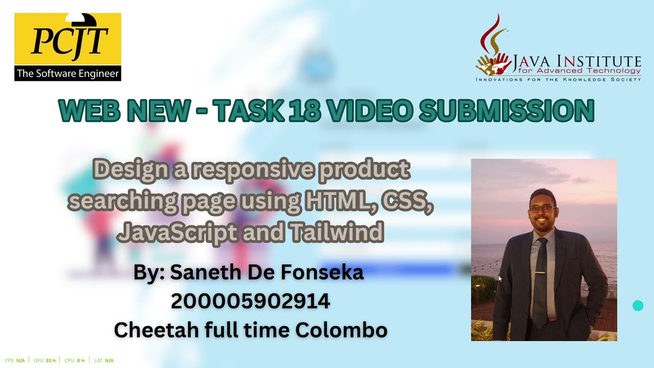 Task 18 : Design a product search page with HTML, CSS & Tailwind | Web Programming | Java Institute