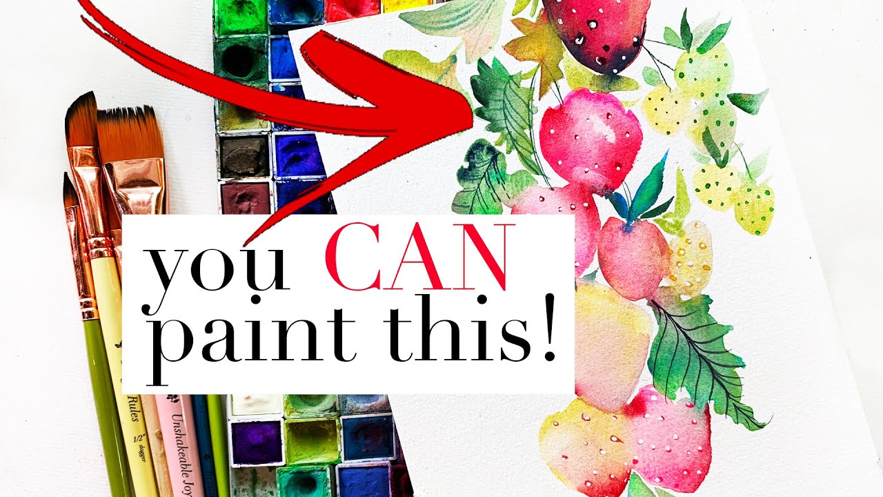 How to Mix Watercolors on the Page - Painting Watercolor Strawberries for Beginners