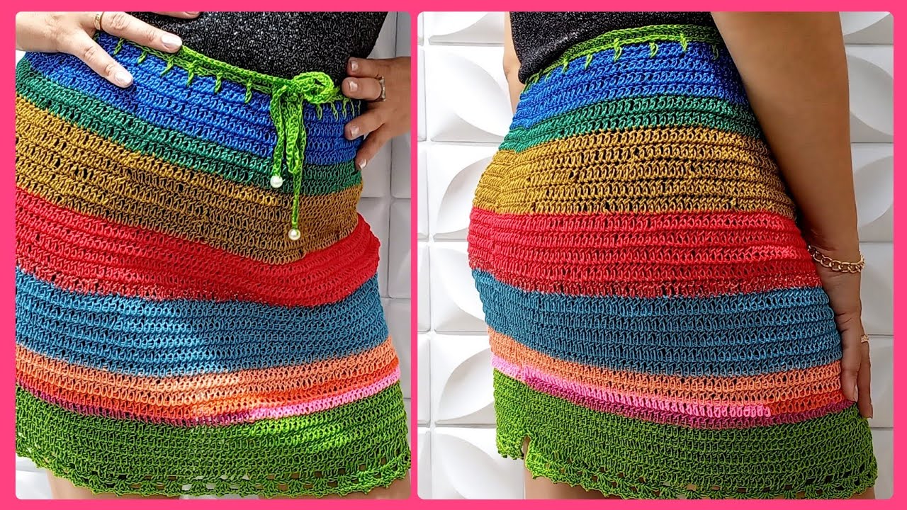 Saia de croche | Tendência | Moda Praia| Festas #tending #crochet #croche 