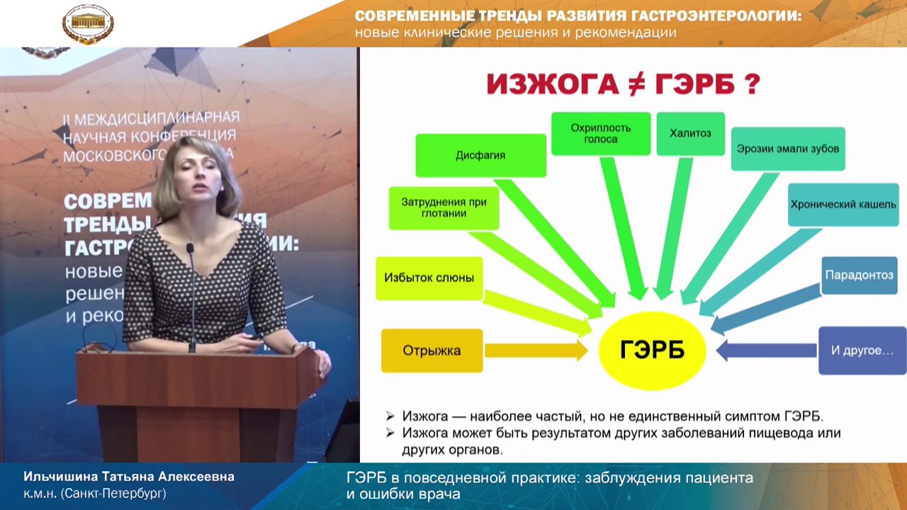 ГЭРБ в повседневной практике: заблуждения пациента и ошибки врача. Ильчишина Татьяна Алексеевна