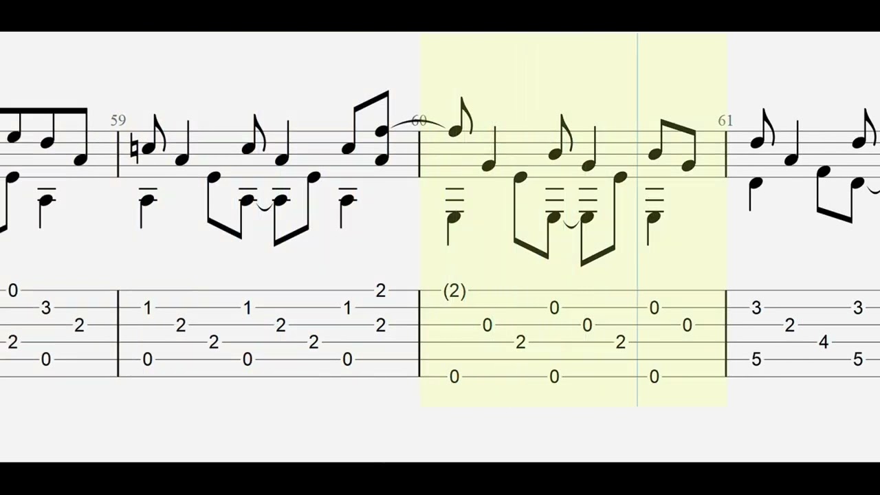 Coldplay: Clocks with full tablature/sheet music for solo fingerstyle guitar