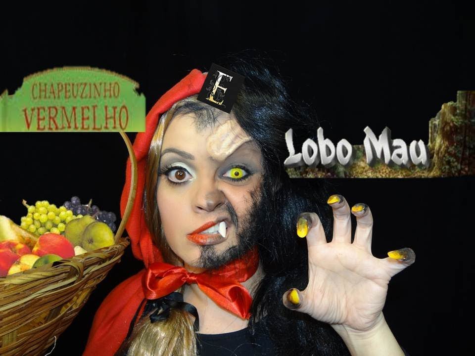 Maquiagem da Chapeuzinho Vermelho e o Lobo Mau - por Renata Monteiro - MAQUIAGEM ARTÍSTICA