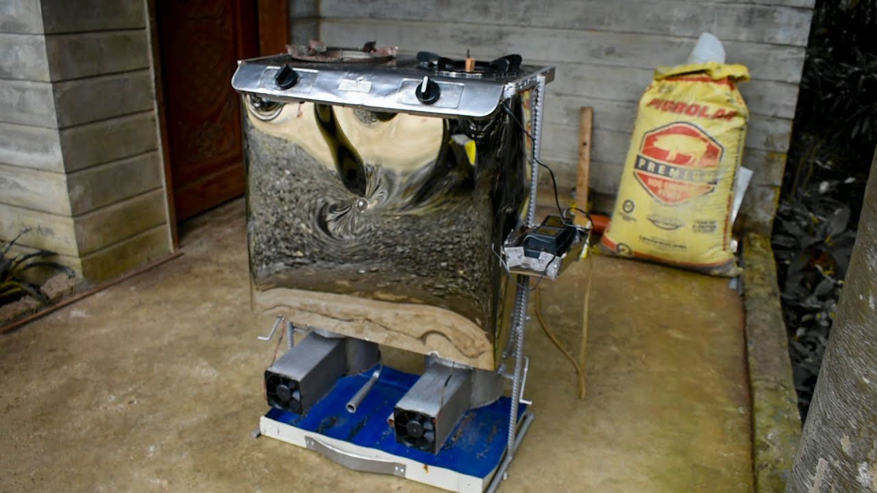 Double Burner Bualaw (Rice Husk) Stove ni Kabaydi Larry