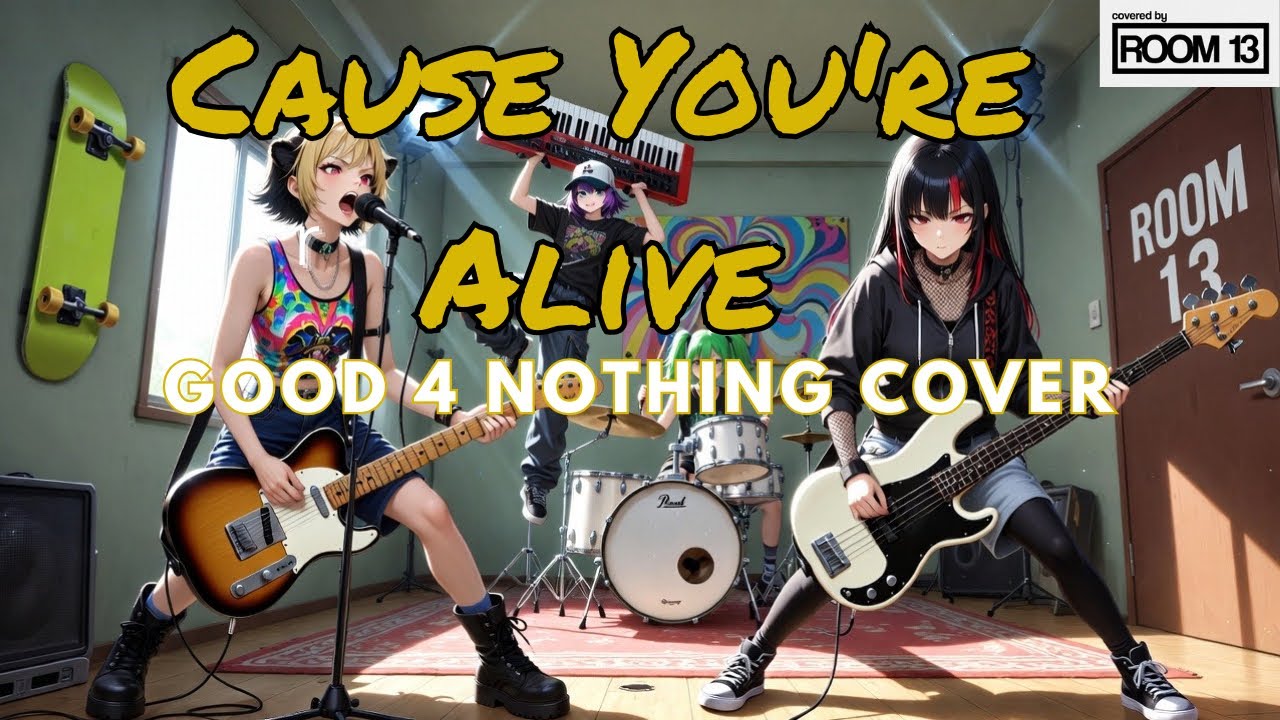Cause You’re Alive / GOOD 4 NOTHING - Cover 【Room 13】| 【スライドアニメMV】元気が出る！みんなで叫びたいレッツゴー🎶