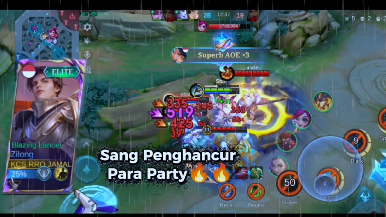 ZILONG GOLD LINE SANG PERUSAK PARTY ! - MOBILE LEGENDS 