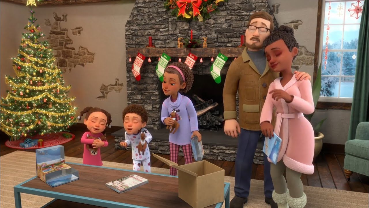 Elf pets Santa's Reindeer rescue movie Ending scene