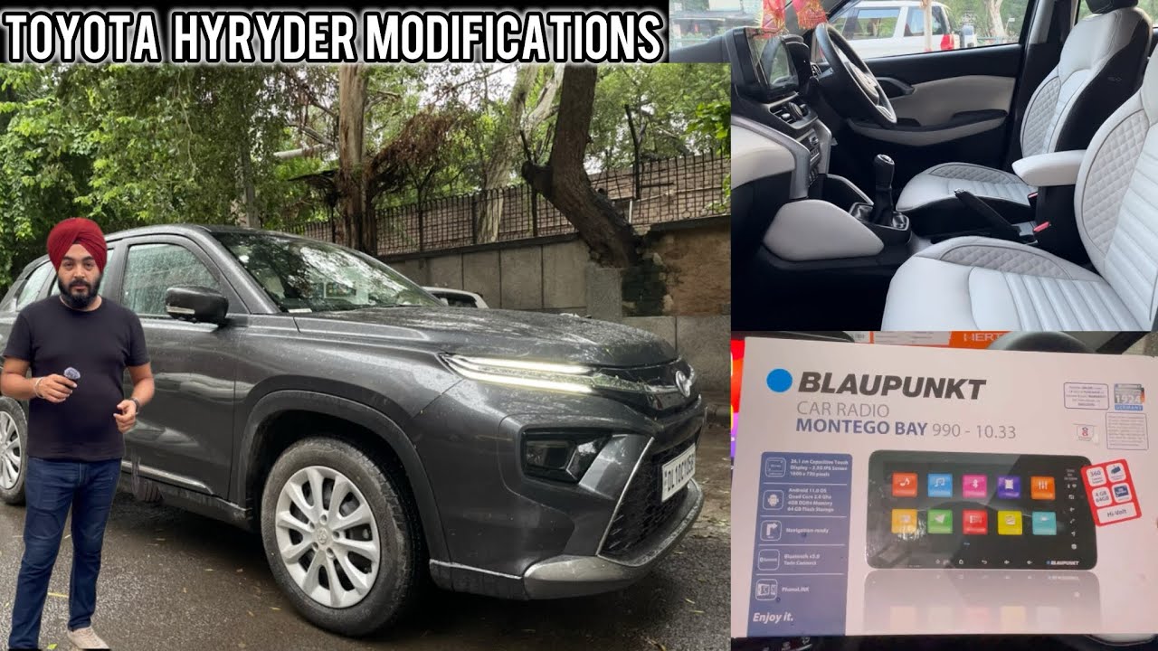 Toyota Hyryder modified with BLAUPUNKT MONTEGO BAY-990✅hertz speakers✅super sexy I-grey interior✅