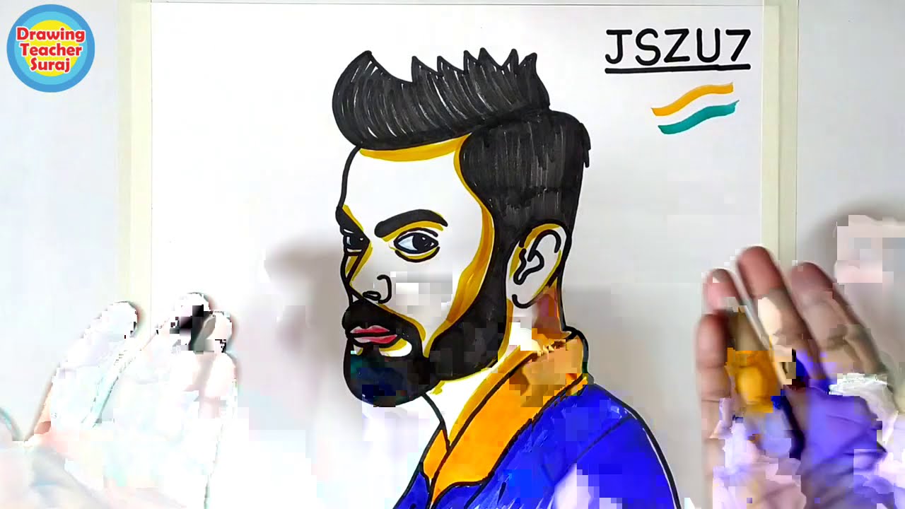 Virat Kohli Drawing Very Easy, Step By Steps
